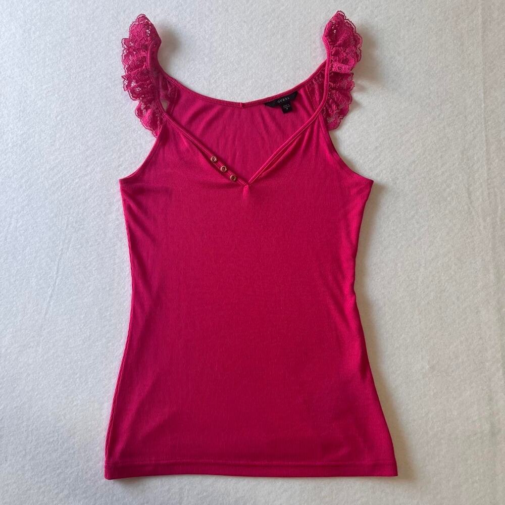 Guess pink lace cami top